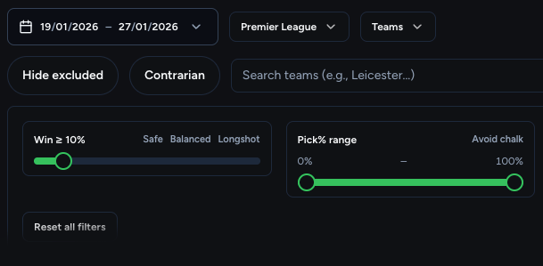 Explore filters and fixtures preview